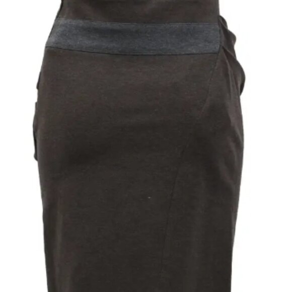 Brunello Cucinelli Brown Ruched Cotton Knee-Length Skirt Size: 6 (Orig. $1295) - Picture 6 of 8